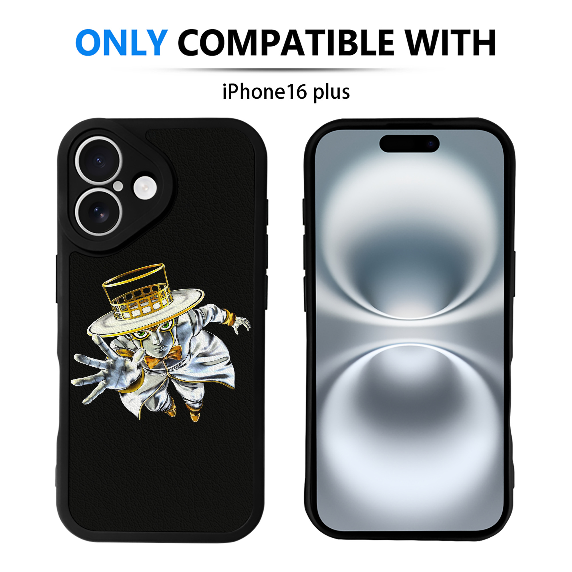 （画像用） ジョジョの奇妙な冒険 岸辺 露伴（きしべ ろはん） JoJo's Bizarre Adventure Rohan Kishibe 【iPhone 16シリーズ対応】シリコンスマホケース（レザー調） 材質：シリコン